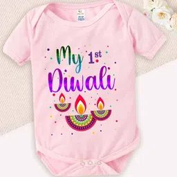 Babywish My First Diwali Kids Printed Cotton Bodysuit-image-55