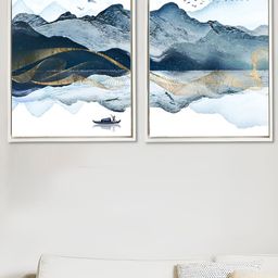Art Street White & Gold-Toned 2 Pieces Nature Printed Canvas Wall Paintings-image-21