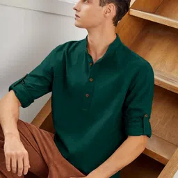 Fifth U Men Green Kurta-picture-6