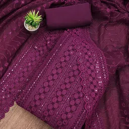 Nayanthara Trends Embroidered Unstitched Dress Material-picture-29