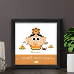 Indigifts Orange-Color & White Printed Be Like Ganesha Signs & Plaques-18