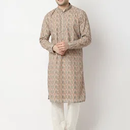 Ethnicity Ethnic Motifs Printed Mandarin Collar Straight Kurta and Pyjamas-image-88