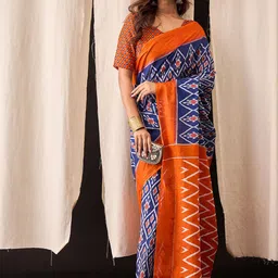 BerMondsey Kalamkari Pure Cotton Block Print Saree-picture-23