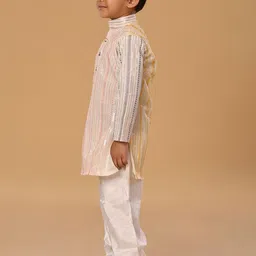 The Mini Trunk Boys Embroidered Regular Sequinned Kurta with Trousers image 4