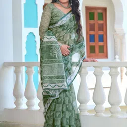 Anouk Rustic Printed Sungudi Saree With Blouse Piece image 3