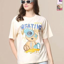 Mast & Harbour Women Pack of 3 Cotton Printed Longline T-shirt-image-15