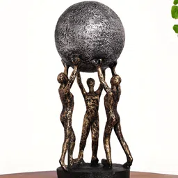INTERNATIONAL GIFT Decorative Showpiece Gold-Plated 3 Men Holding Ball Statue Showpiece-image-71