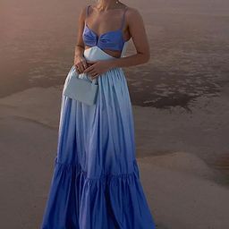 LULU & SKY Fit & Flare Shoulder Strap Cut out Maxi Dress-image-69