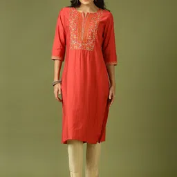 Anouk Women Ethnic Motifs Embroidered Zari Kurta-58