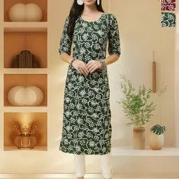 HERE&NOW Selection Of 3 Floral Printed Round Neck Straight Kurtas-50