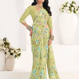 Laxmipati Floral Poly Georgette Saree-image-60