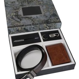 SAZARA Men Accessory Gift Set of Reversiable Belt Wallet Keychain and Pen-image-56