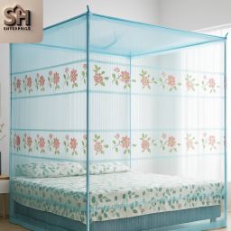Polyester Adults Washable double bed insect and mosquito net {6x7 ft} Mosquito Net-image-1