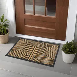 Kuber Industries 3-Pcs Grey & Beige Jacquard Rectangular Anti-Skid Doormats image 5