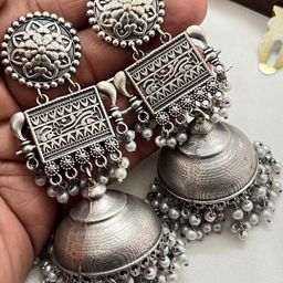Arch gallery Contemporary Jhumkas Earrings-12