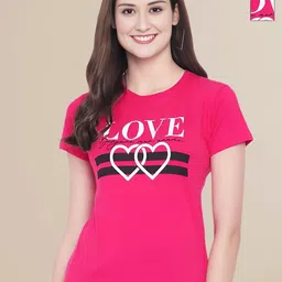 Mast & Harbour Women Typography 2 Printed Applique T-shirt-image-77