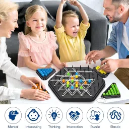 helistr Triangle Chess Board Game for Kids/Adult Chain Puzzle Logic Strategy Game image 5