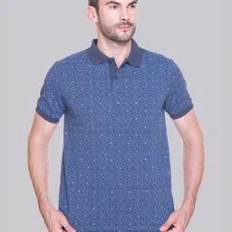 ELPIDA Men Conversational Printed Polo Collar Cotton T-shirt-image-6