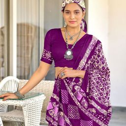 Anouk Pure Cotton Ready to Wear Block Print Saree image 5