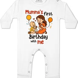 Arvesa Kids-Unisex White Cotton Rompers-picture-38