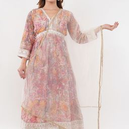 dhartii Women Floral Printed Regular Kurta with Palazzos & With Dupatta-image-9