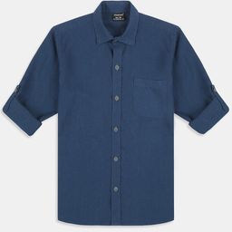 CHARCHIT Boys Spread Collar Long Sleeves Casual Cotton Shirt-image-12