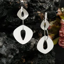 Stoln Silver-Plated Contemporary Drop Earrings-picture-27