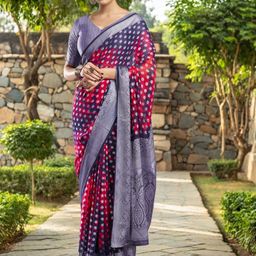 KALINI Geometric Woven Design Zari Patola Saree-image-8