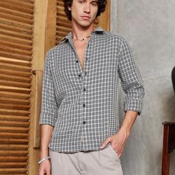 Campus Sutra Men Comfort Opaque Checked Casual Shirt-image-99