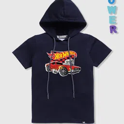 YK X Minute Mirth Boys Hot Wheels Graphic Printed Hooded T-shirt-picture-29