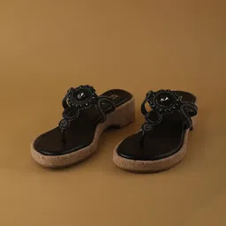 Ozuri Women Embellished Party Wedge Sandals-image-38