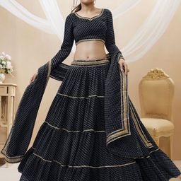 DIVASTRI Printed Semi-Stitched Lehenga & Unstitched Blouse With Dupatta-10