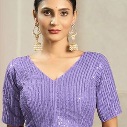 HERE&NOW Embroidered Sleeveless Saree Blouse-52
