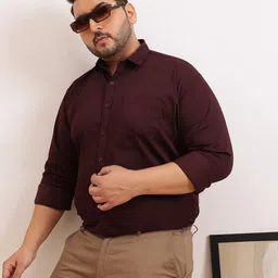 UNSTD Men Plus Size Spread Collar Long Sleeves Formal Shirt-image-11