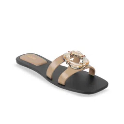 Mochi Women Embellished Open Toe Flats-image-53