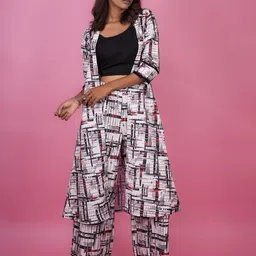 GO BOUJEE Printed Round Neck Top With Palazzos Co-Ords With Inner Top-picture-8
