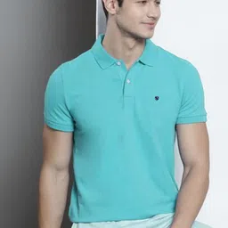 MERRIMENT Men Solid Polo Collar Cotton T-shirt-image-26