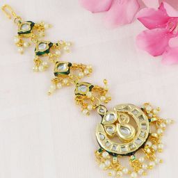Asthetika Kundan Studded Maang Tikka Head Jewellery-39