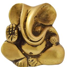 Exotic India Gold-Toned Ganesha Religious Idol Showpiece-image-42