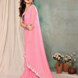 ROOP SUNDARI SAREES Leheriya Printed Mirror Work Border Pure Georgette Saree-picture-7