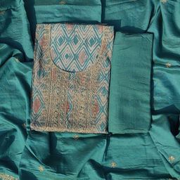 GC 80 BY GAURI COLLECTION Geometric Embroidered Pure Silk Unstitched Dress Material-image-19