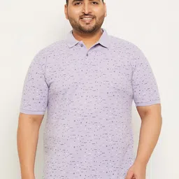 NYKER Men Plus Size Geometric Printed Polo Collar Cotton T-shirt-image-101