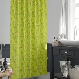 ArtzFolio Green & Brown Floral Printed Water Proof Shower Curtain-image-67