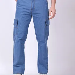 ZAYSH Men Relaxed Fit Stretchable Cargo Jeans-picture-24