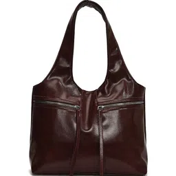CORSICA Women Solid Structured Zip Detail Shoulder Bag-image-36
