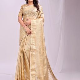 KALINI Striped Zari Organza Saree-image-83