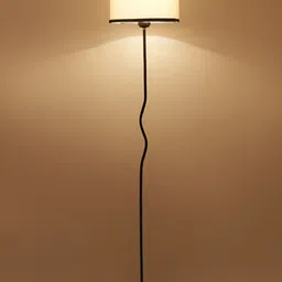 Devansh White & Black Iron Floor Floor Lamp With Shade image 5
