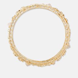 Anouk Gold Plated & Floral Textured Round Shaped Kundan Stone Studded Bangle set image 2