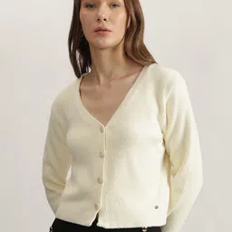 ELLE Womens Solid Cardigan-image-1