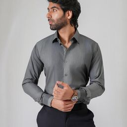 Haute Tissue Platinum Ash Business Casual Printed Shirt-image-76